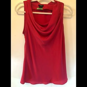 Ann Taylor Factory red cowl neck blouse.